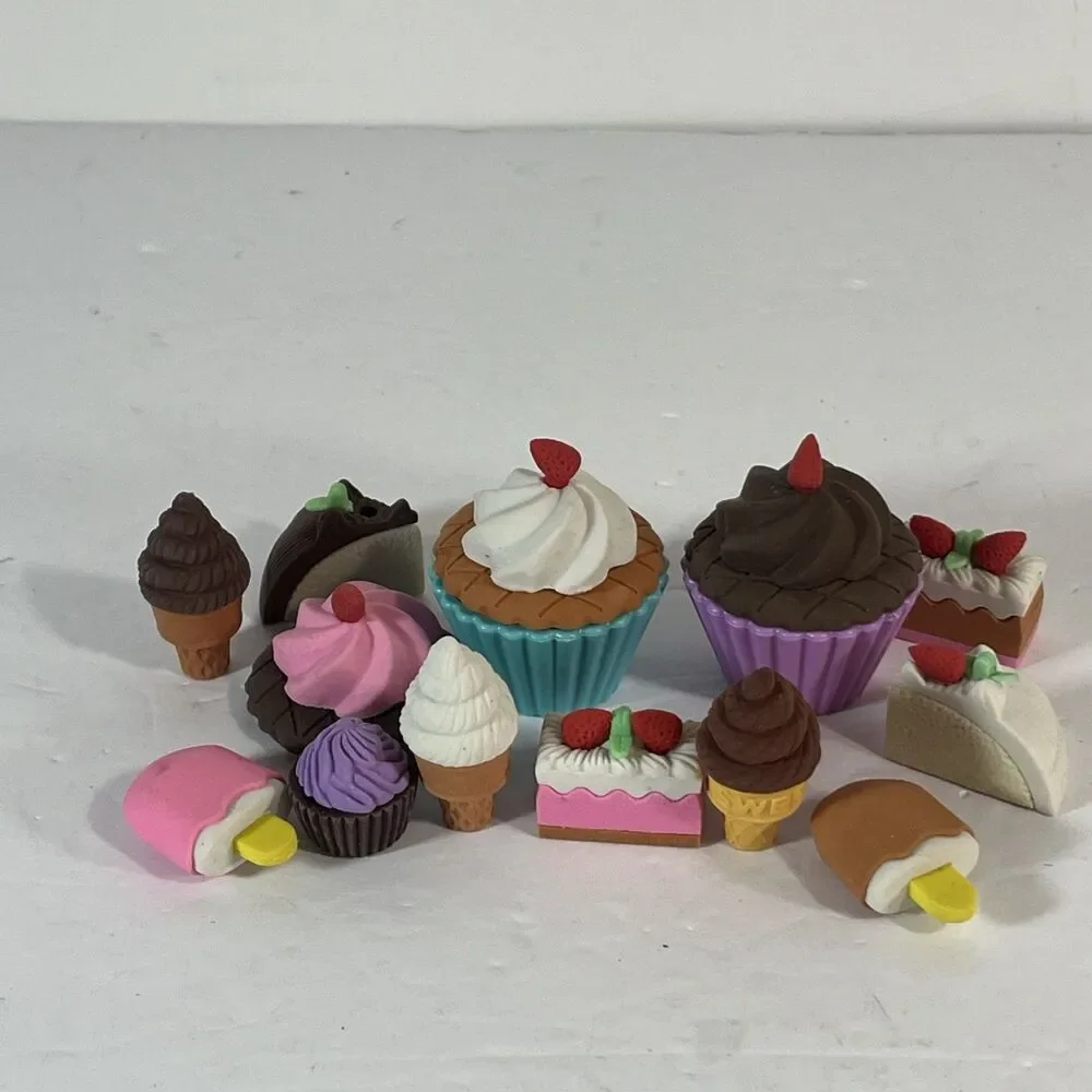 Food Erasers Rubber Toy Set Bakery 13 Piece set Collectibles